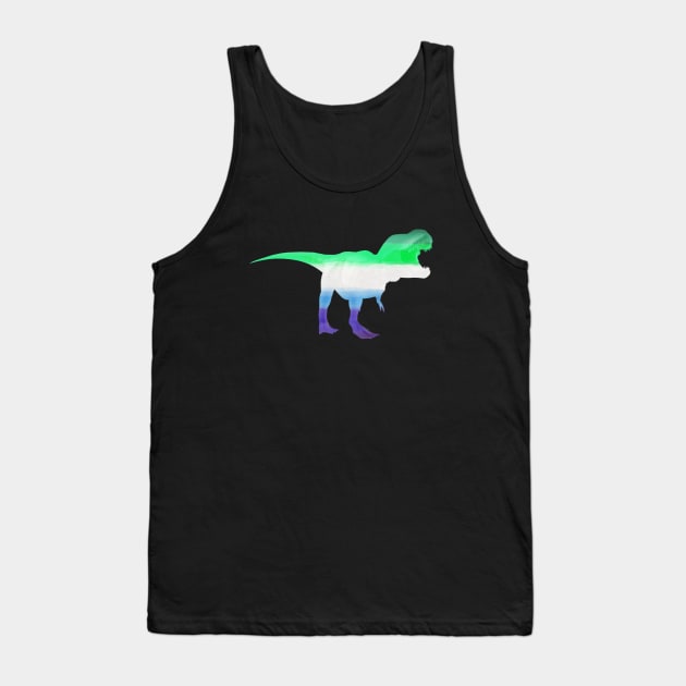 Subtle MLM T-rex - Gay (Men Loving Men) Love Dinosaur Tank Top by CottonGarb